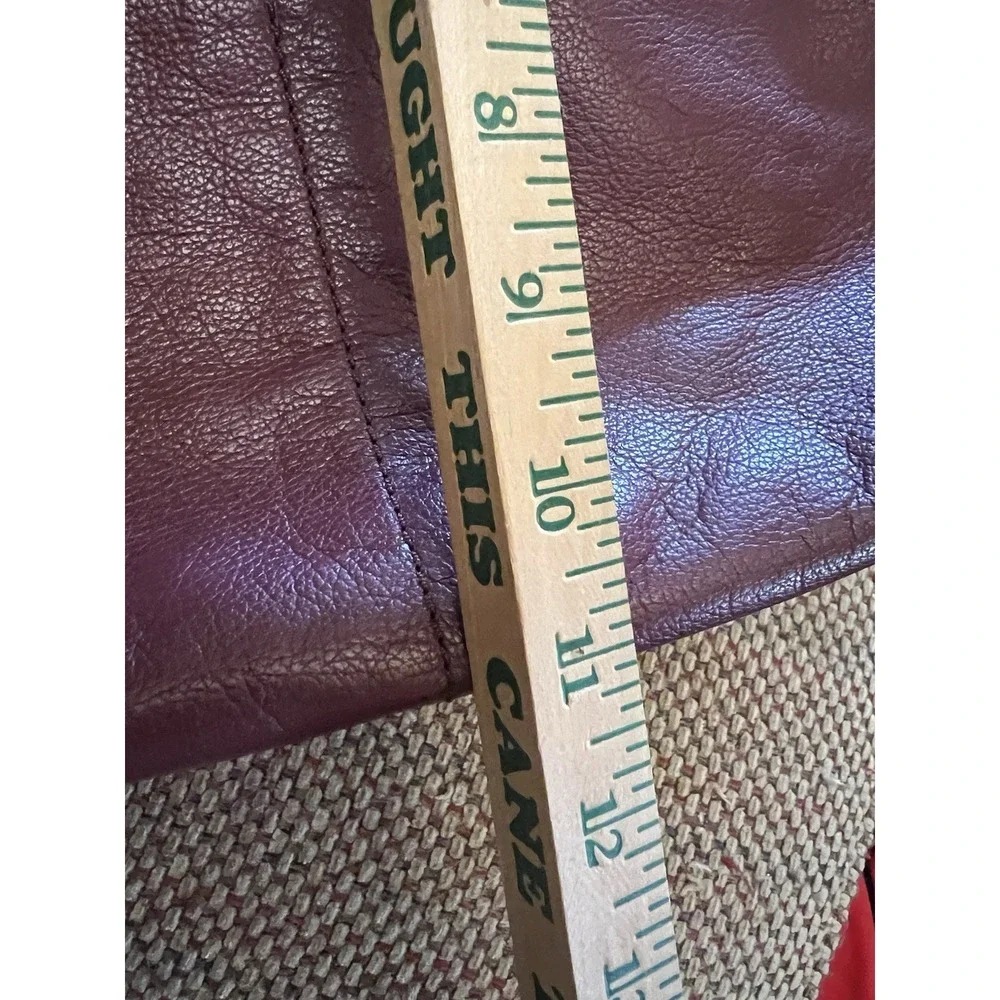 Fossil Maroon Wine Fiona Leather Tote Shoulder Bag Double Handles Zip Purse